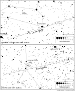 แผนที่ตำแหน่งดาวหางในปลายเดือนกุมภาพันธ์ - มีนาคม 2552