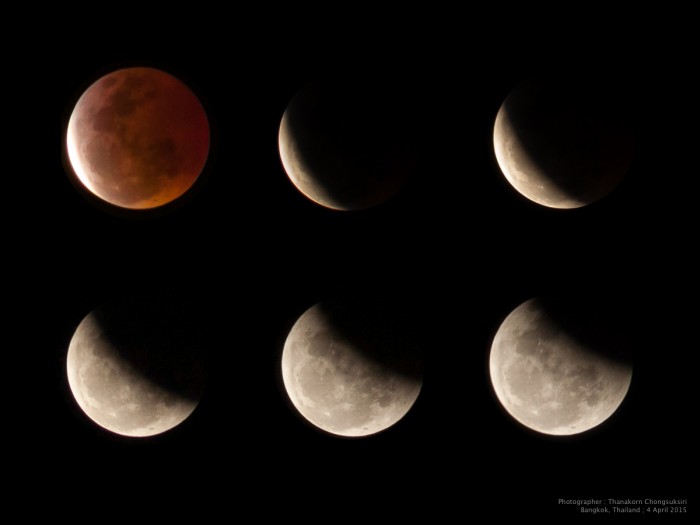 Step of Lunar Eclipse 4 April 2015 
