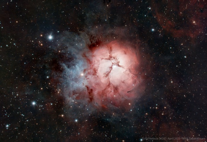 Close-up Shot of Trifid Nebula (M20) – ความมหัศจรรย์สามโลกในหนึ่งเดียว